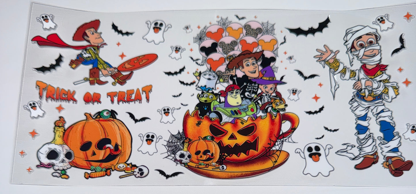 Pumpkin tea cup Toys - 16oz UV DTF Cup Wraps