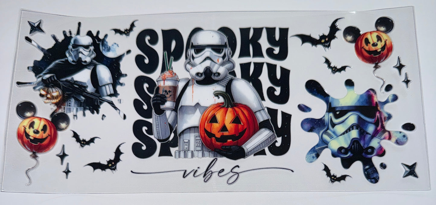 Spooky Vibes Trooper - 16oz UV DTF Cup Wraps