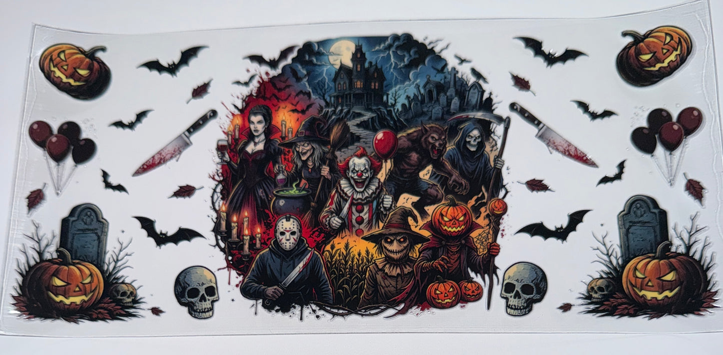 Horror Friend Collage - 16oz UV DTF Cup Wraps