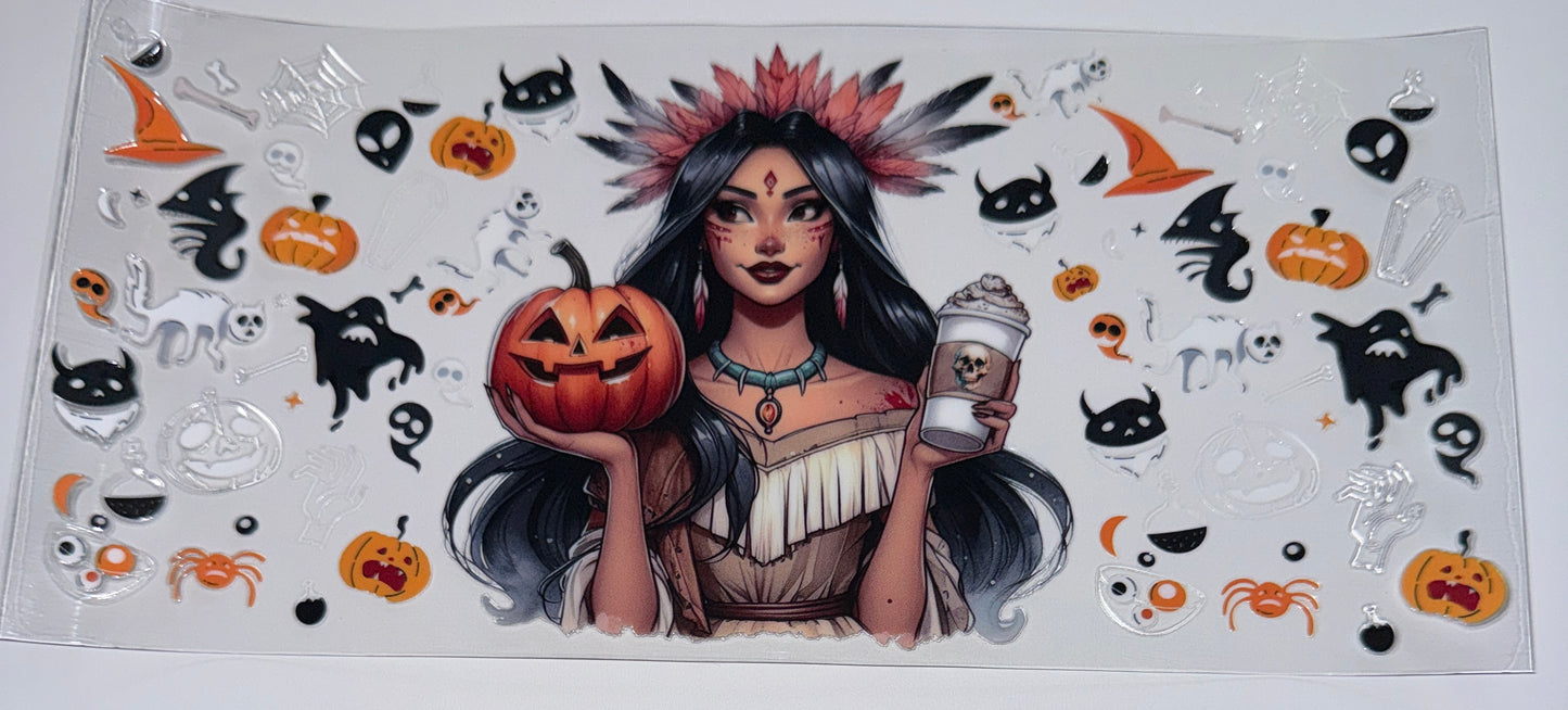 Halloween Poka Princess - 16oz UV DTF Cup Wraps