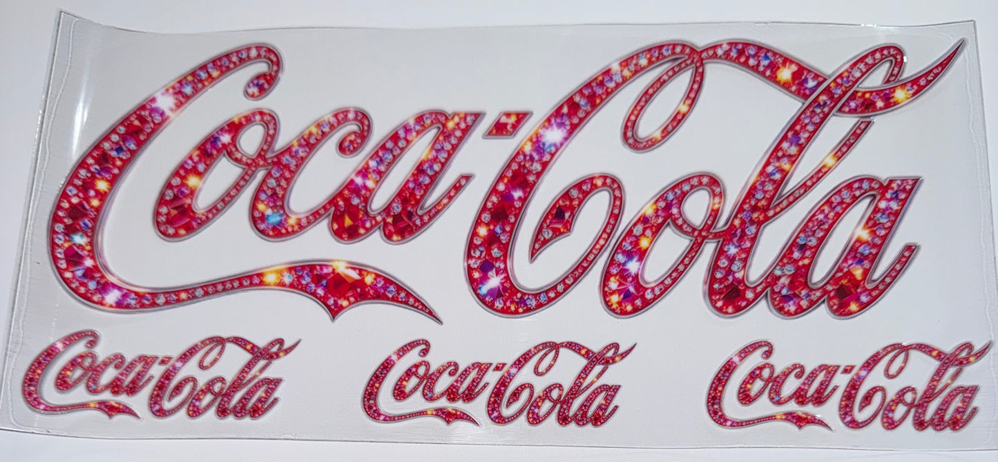 Faux Bling 3 Coke - 16oz UV DTF Cup Wraps