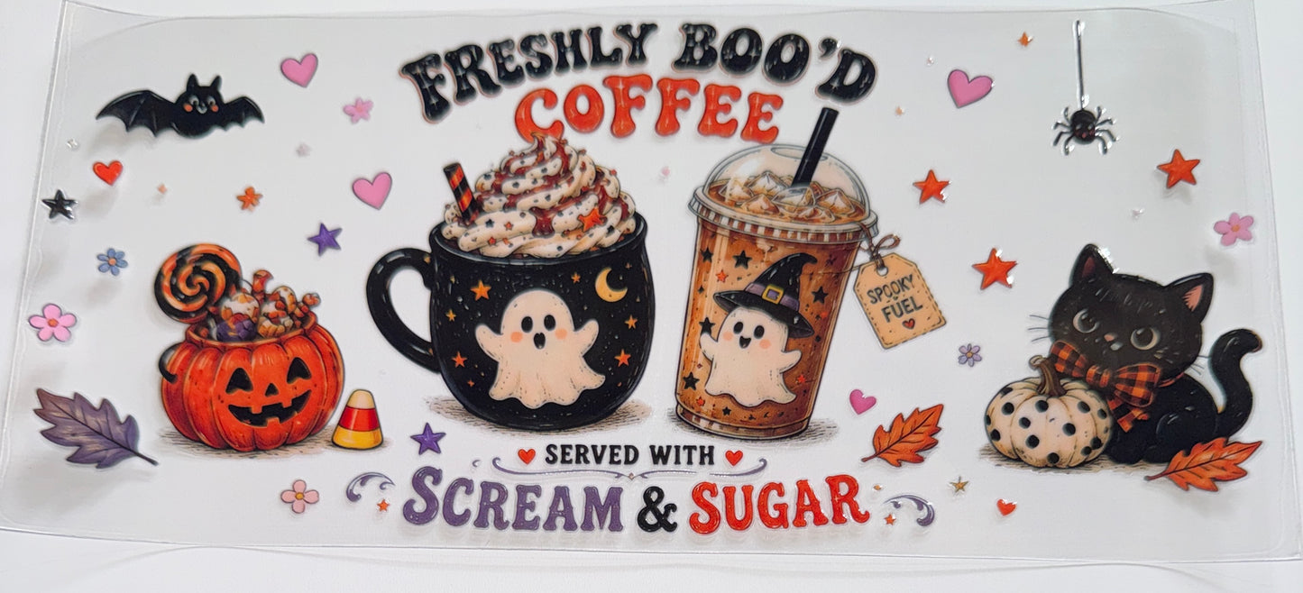 Freshly Boo'd Coffee - 16oz UV DTF Cup Wraps