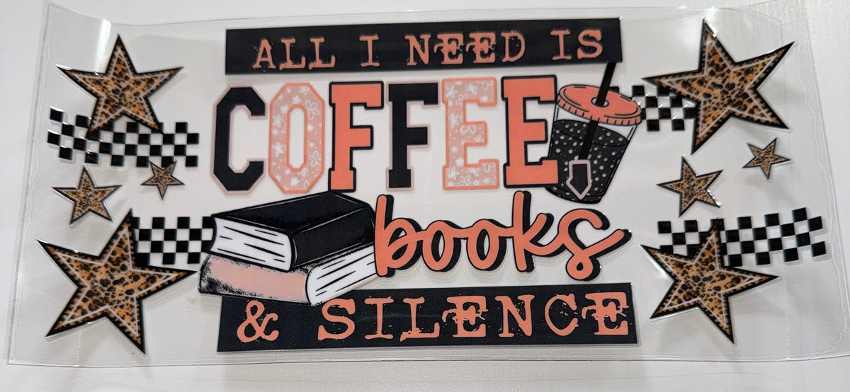 Coffee Books Silence - 16oz UV DTF CUP WRAP
