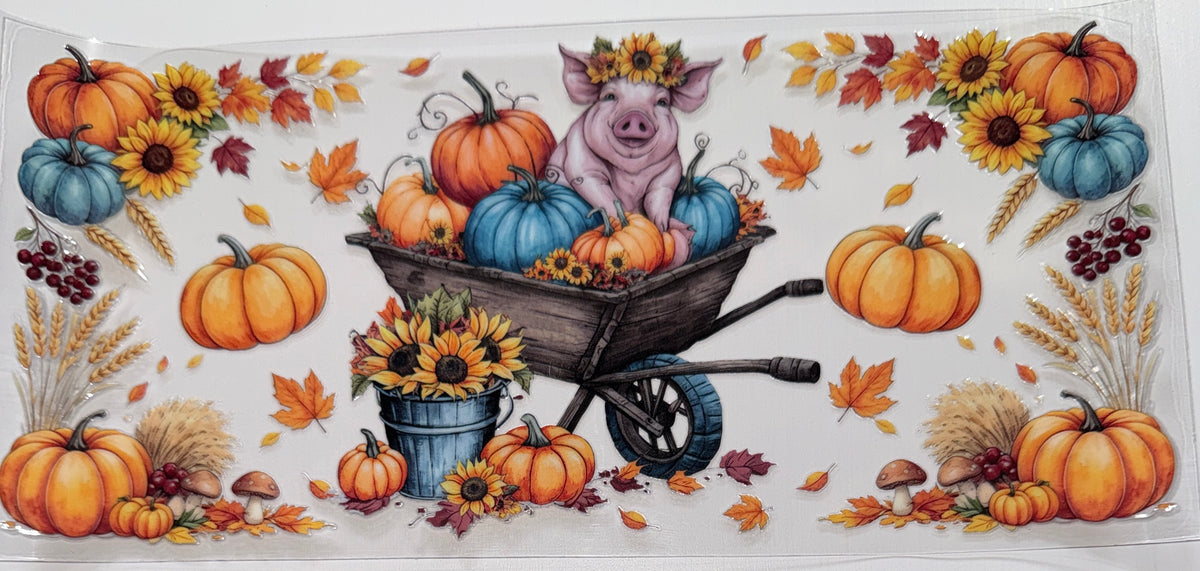 Piggy Wheel Barrow - 16oz UV DTF CUP WRAP