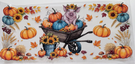 Piggy Wheel Barrow - 16oz UV DTF CUP WRAP