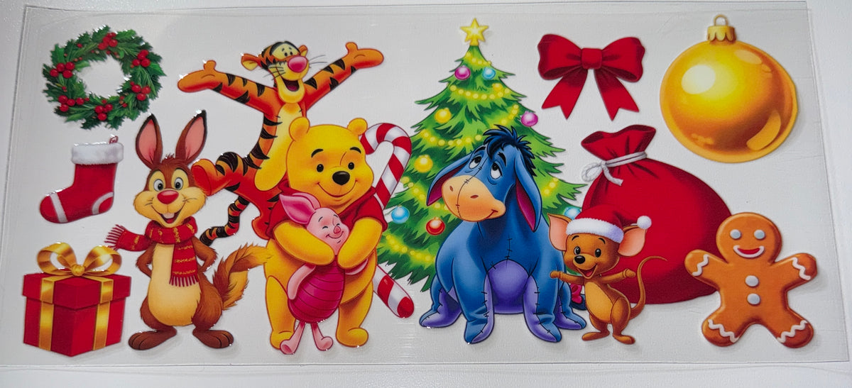 Yellow Bear Christmas - 16oz UV DTF Cup Wrap