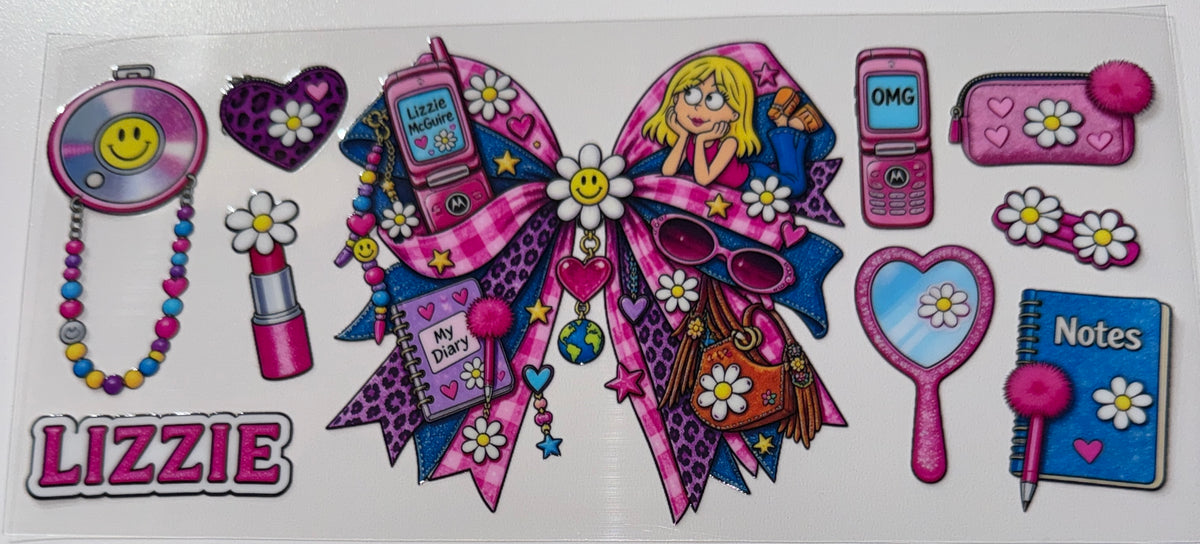 Blonde Hair Girl Bow - 16oz UV DTF Cup Wrap