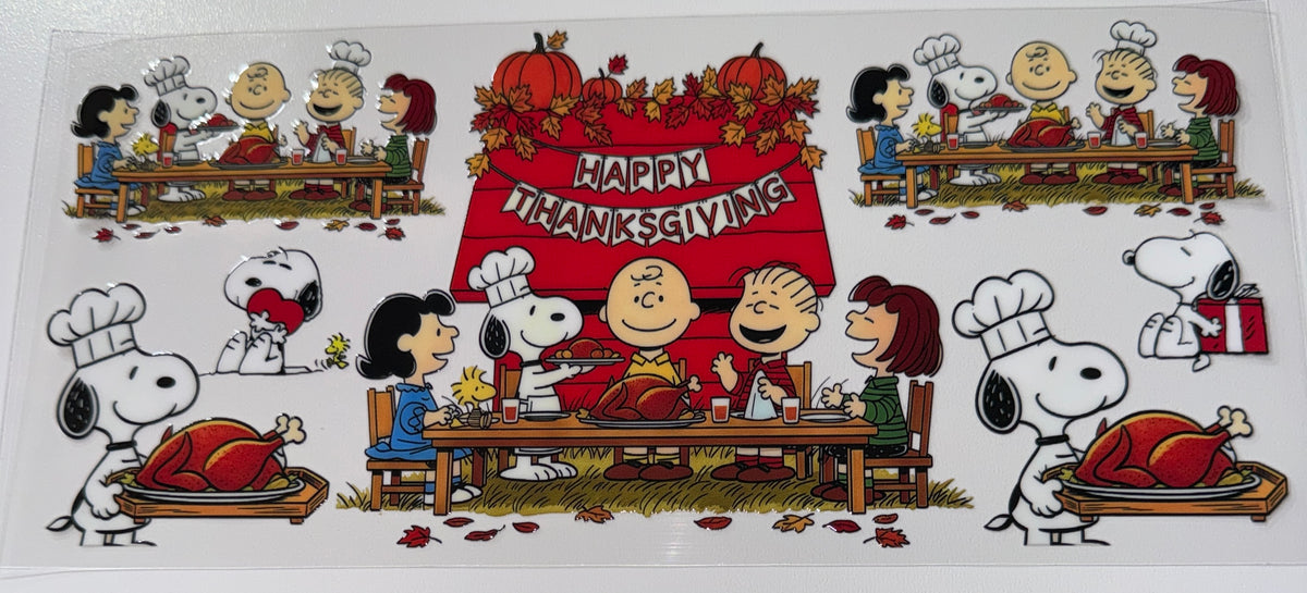 Happy Thanksgiving Snoop - 16oz UV DTF Cup Wrap