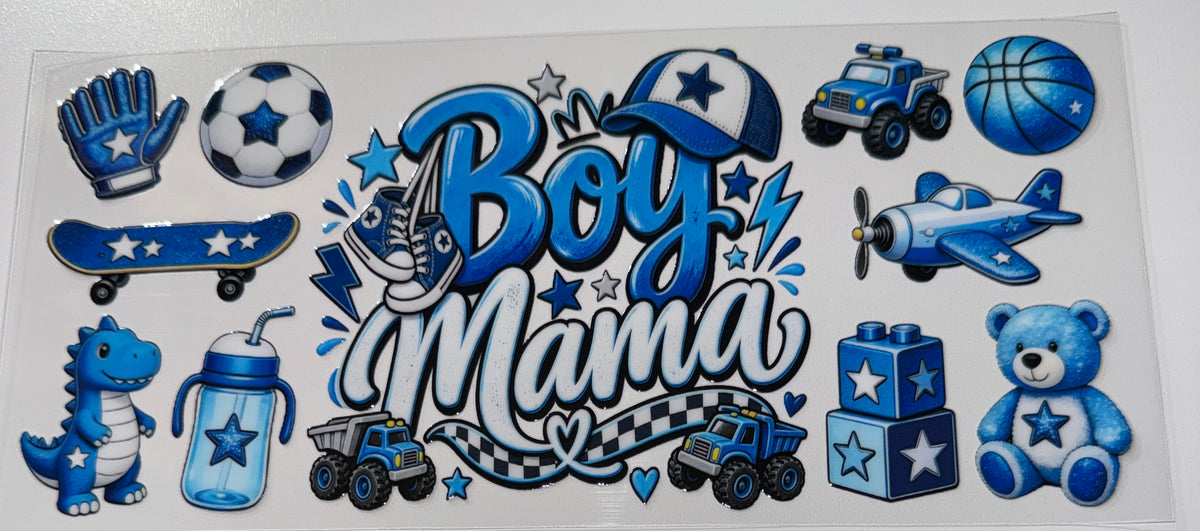 Boy Mama - 16oz UV DTF Cup Wrap