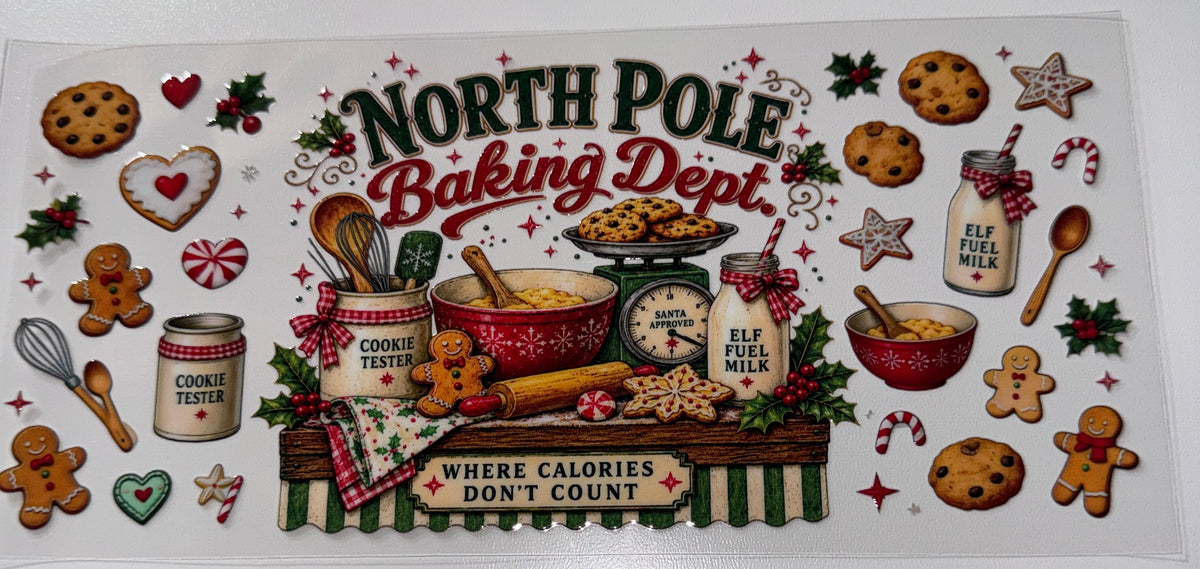 North Pole Baking Dept. - 16oz UV DTF Cup Wrap