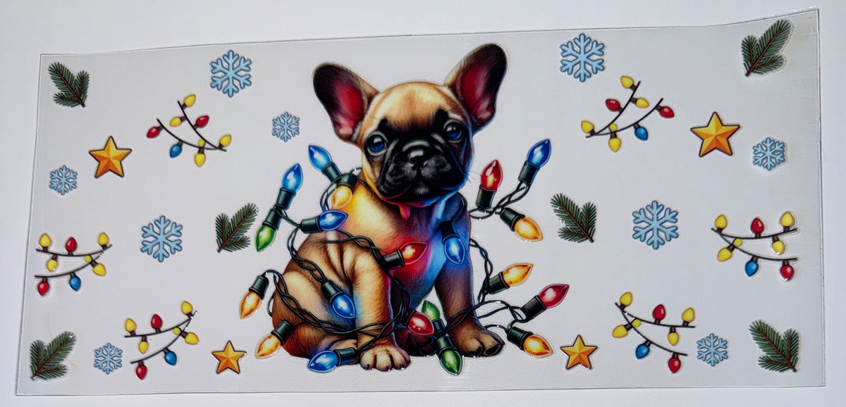 Doggy Christmas Lights -  16oz Uv DTF Cup Wrap