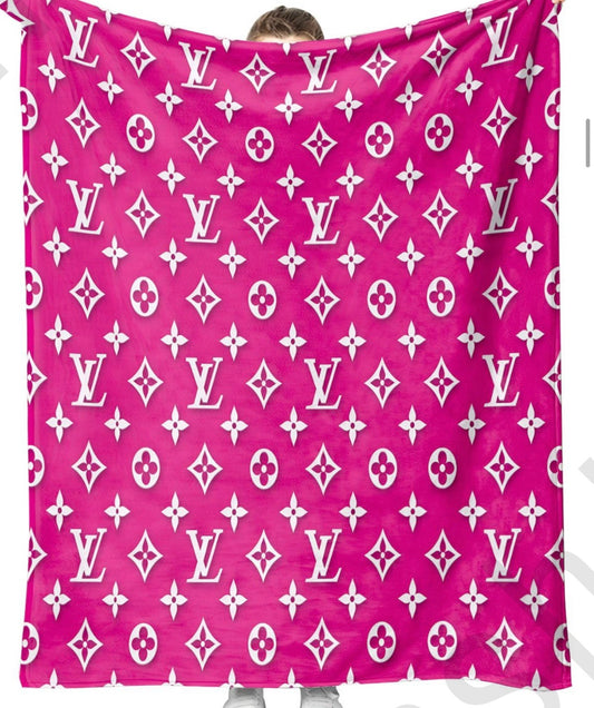 60in x 80in Luxury Pink and White Blanket