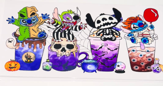 S Halloween Characters - 16oz UV DTF CUP WRAP