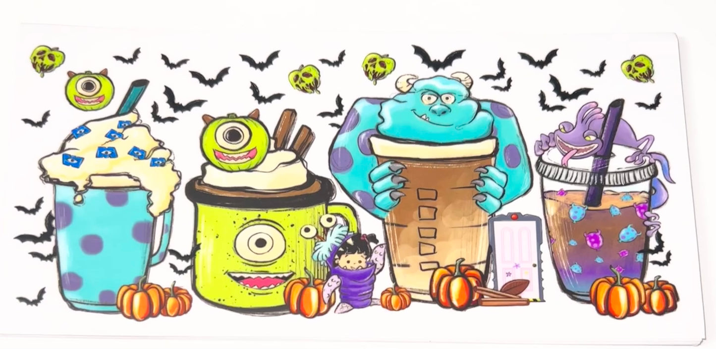 Monster Friends Halloween - 16oz UV DTF CUP WRAP