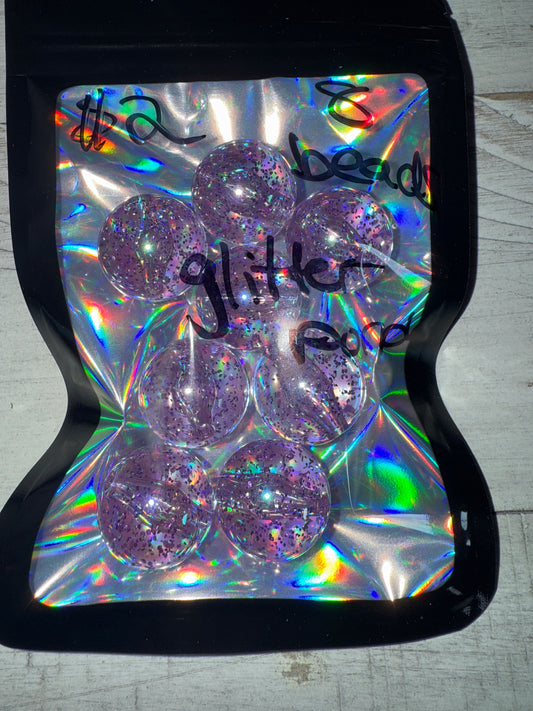 8pcs Purple Glitter Beads