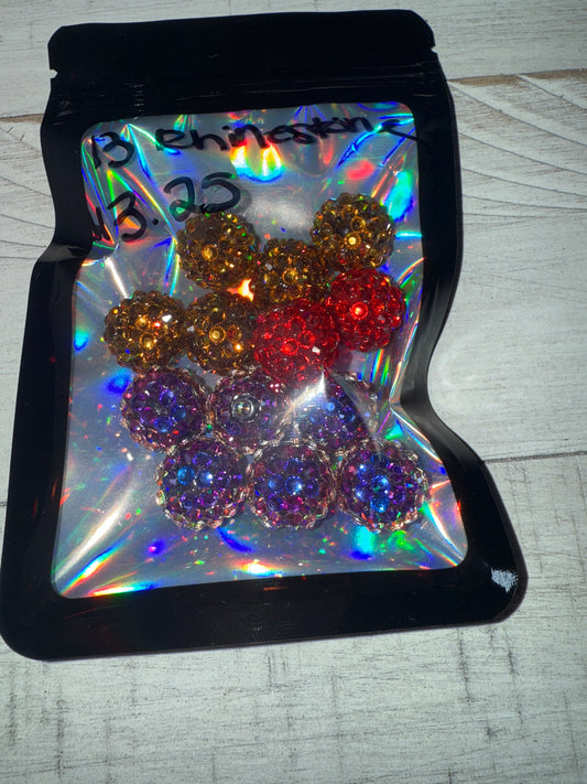 13pcs Mix of Rhinestone Beads