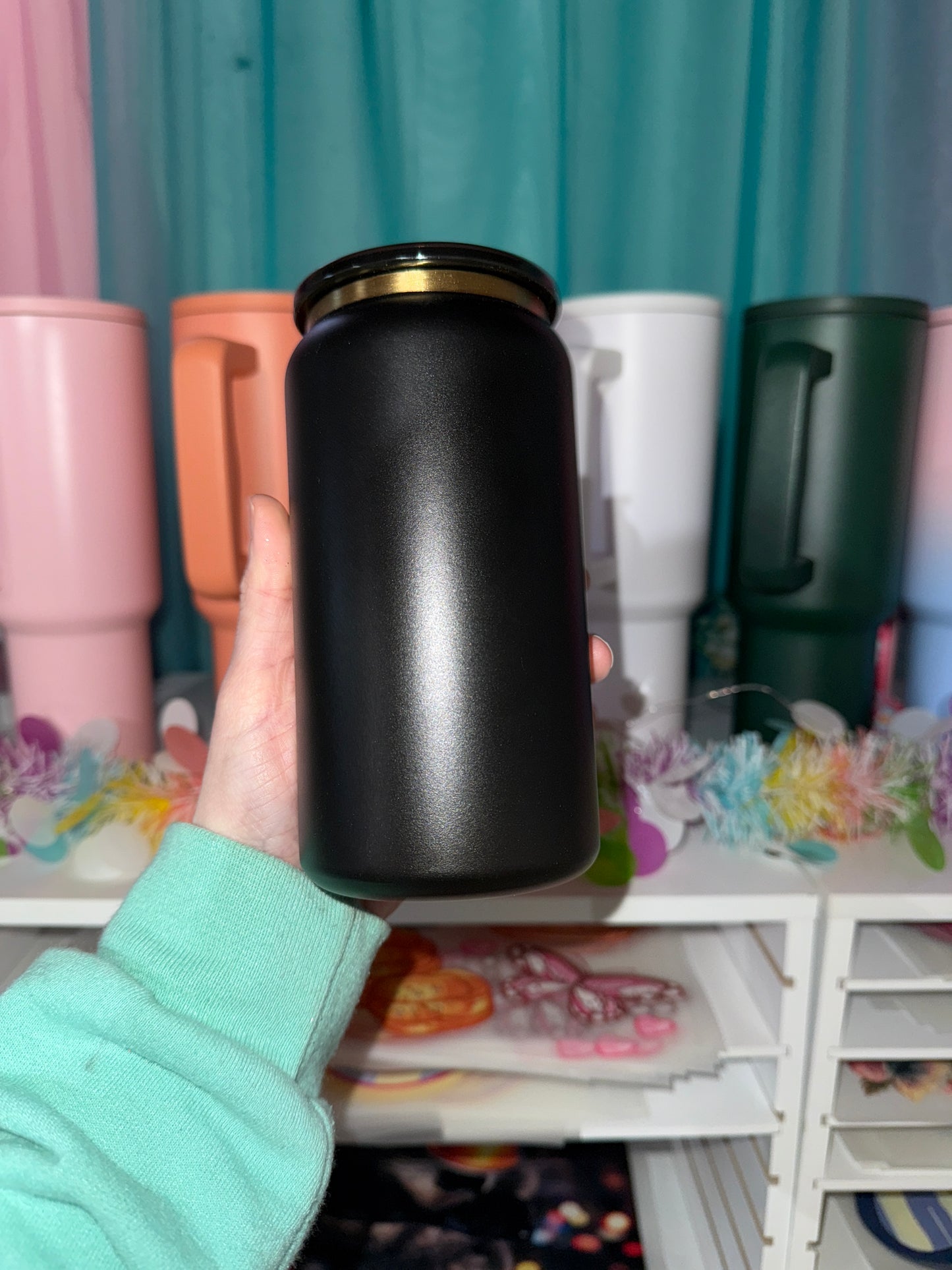 16oz Black Stainless Steel