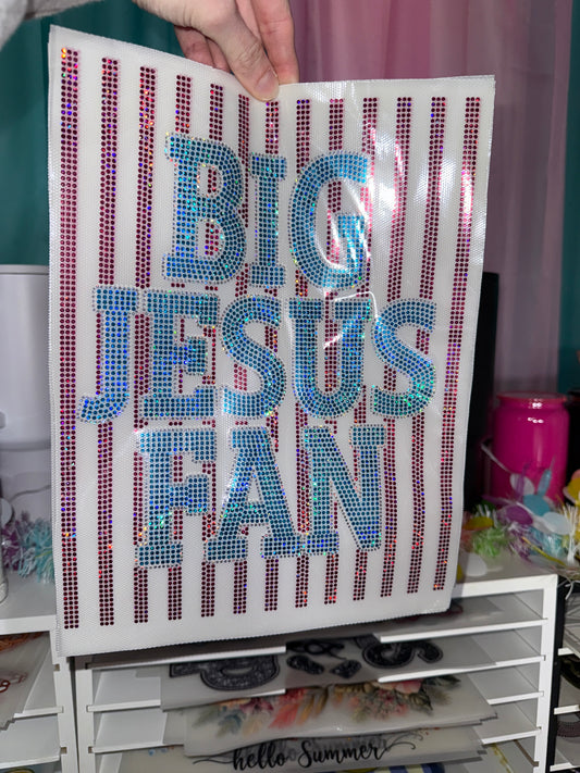 Big Jesus Fan - Spangle Transfer