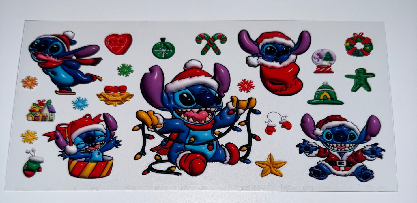 3D BLUE GUY CHRISTMAS - 16oz UV DTF Cup Wrap