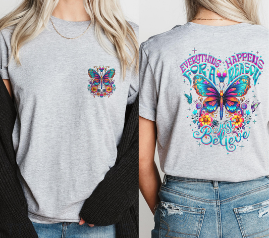 Everything Happens For a Reason - DTF Transfers with Pocket