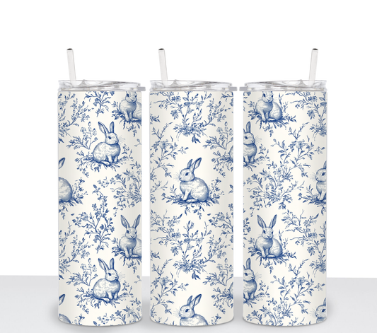 Blue Floral Bunny - Sublimation Transfer