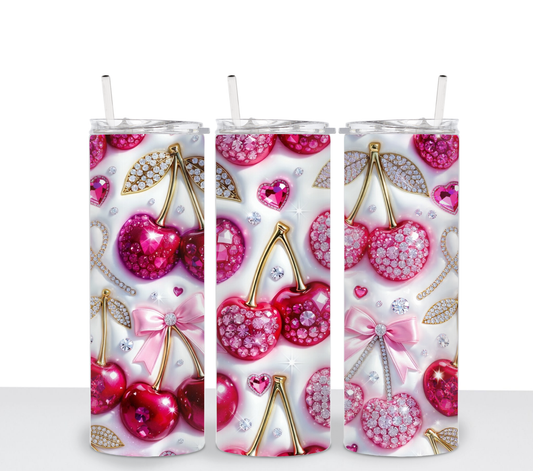 Faux Bling 3D Cherries - Sublimation Transfer