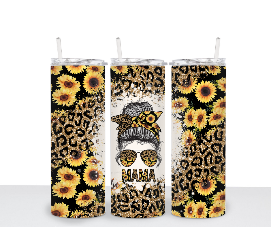 Sunflower Mama Messy Bun Sublimation Transfer