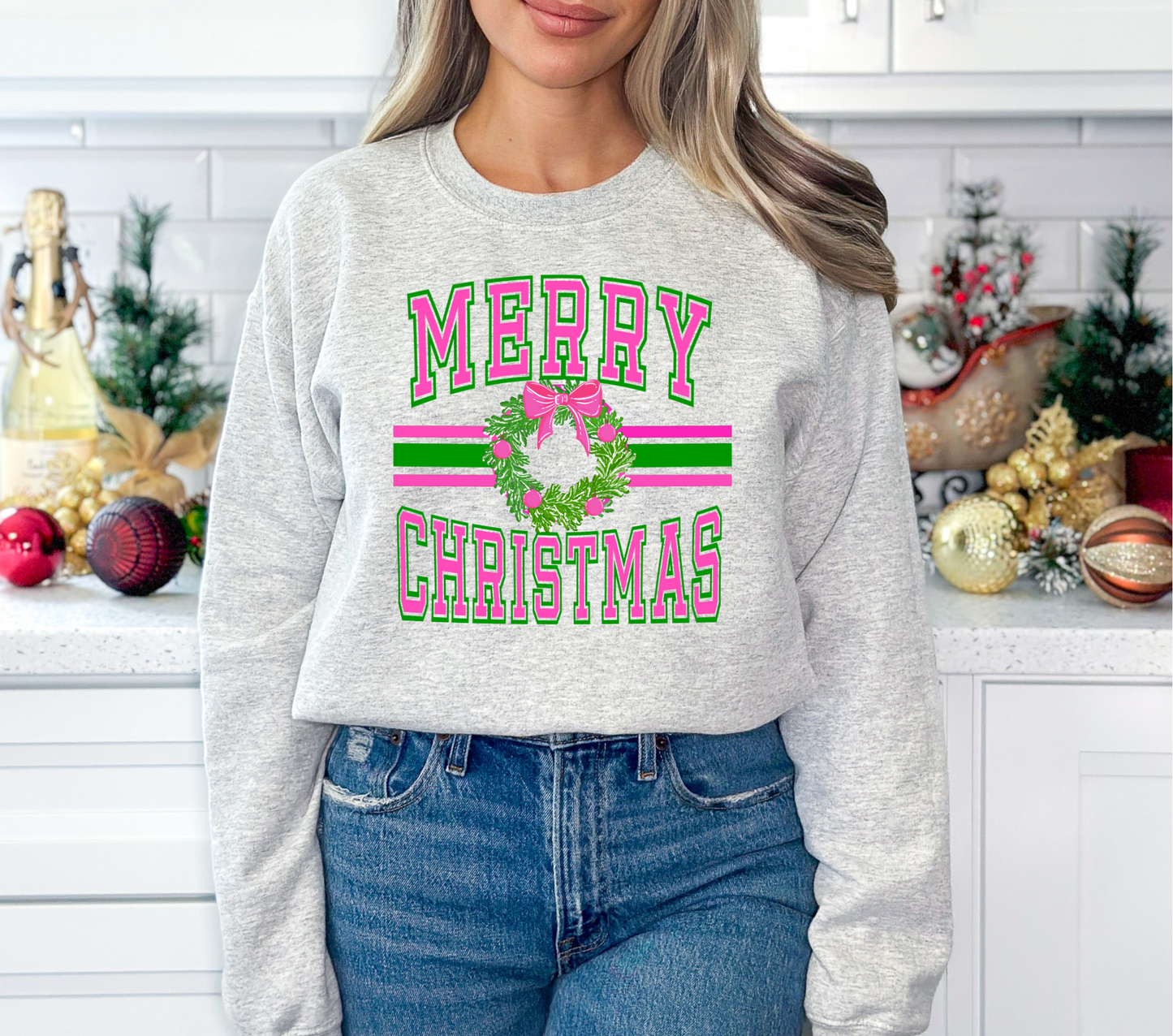 PINK GREEN CHRISTMAS - DTF TRANSFER