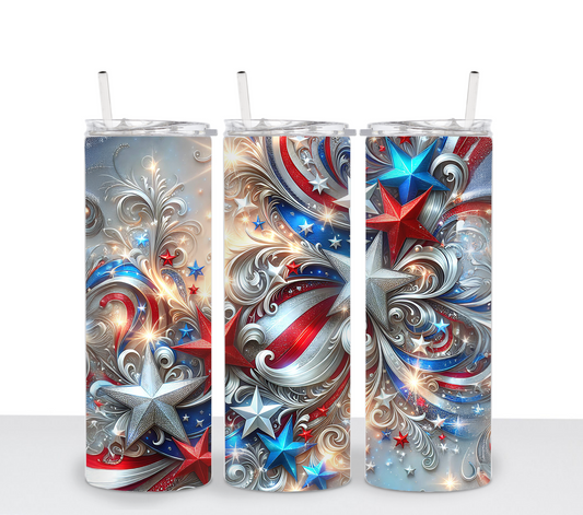 4th of July Flag Sublimation Tumbler