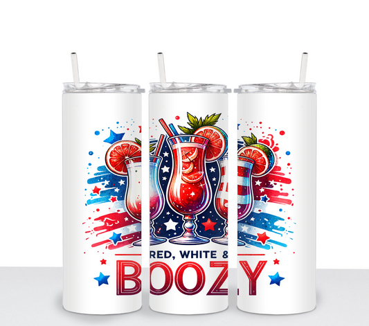 Red White Boozy Sublimation Tumbler