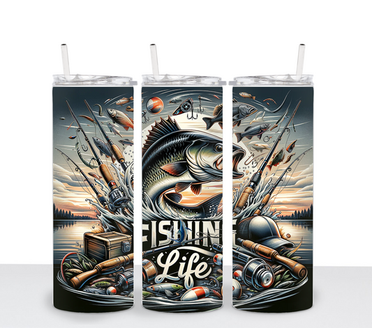Fishing Life Sublimation Tumbler