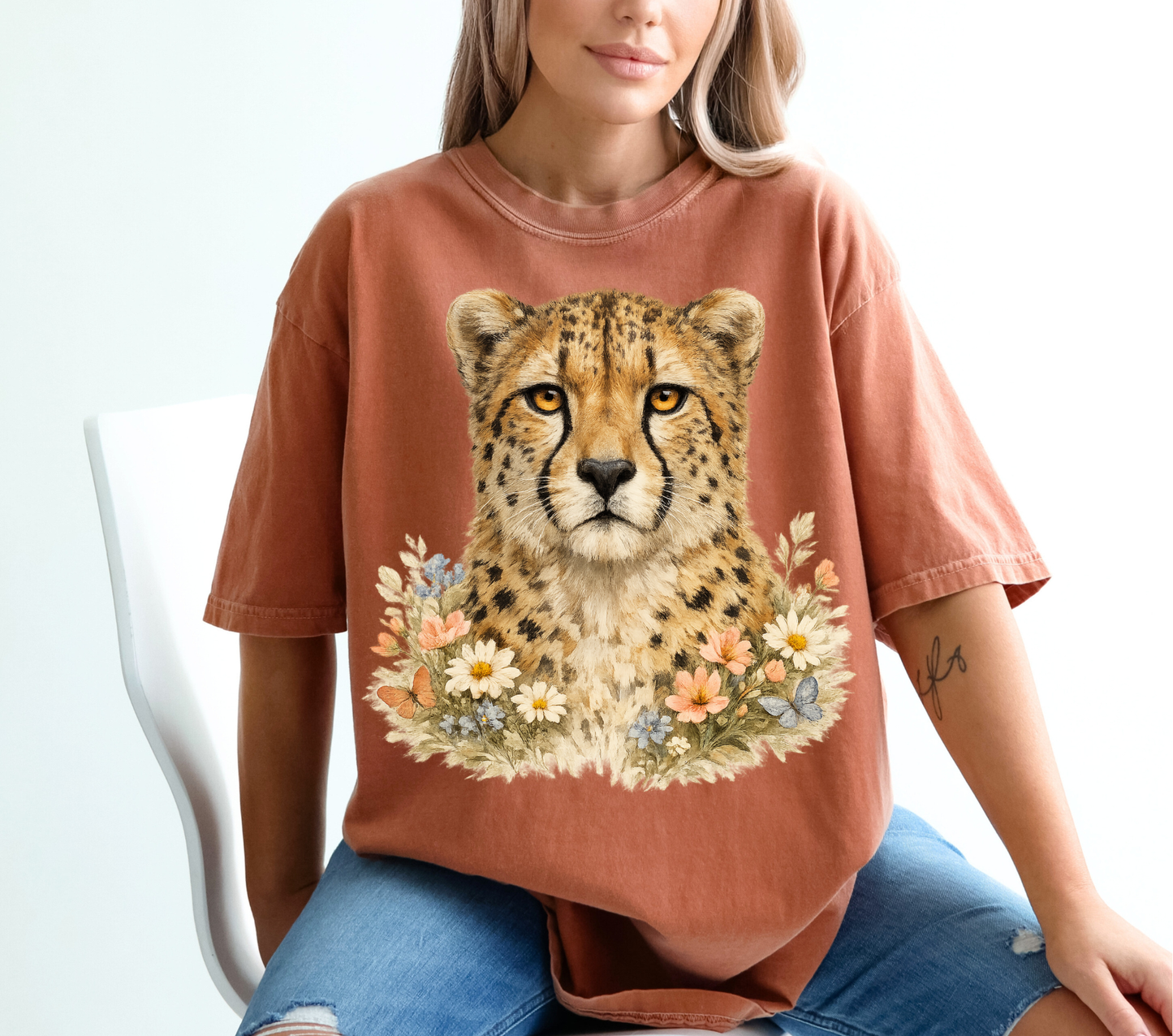Wild Flower Cheetah - DTF TRANSFER