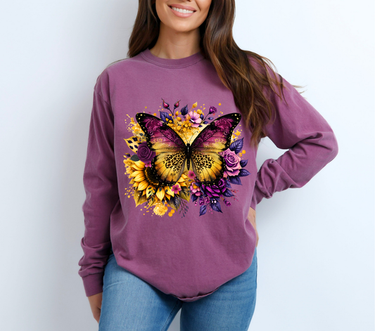 Yellow Purple Butterfly -  DTF Transfers
