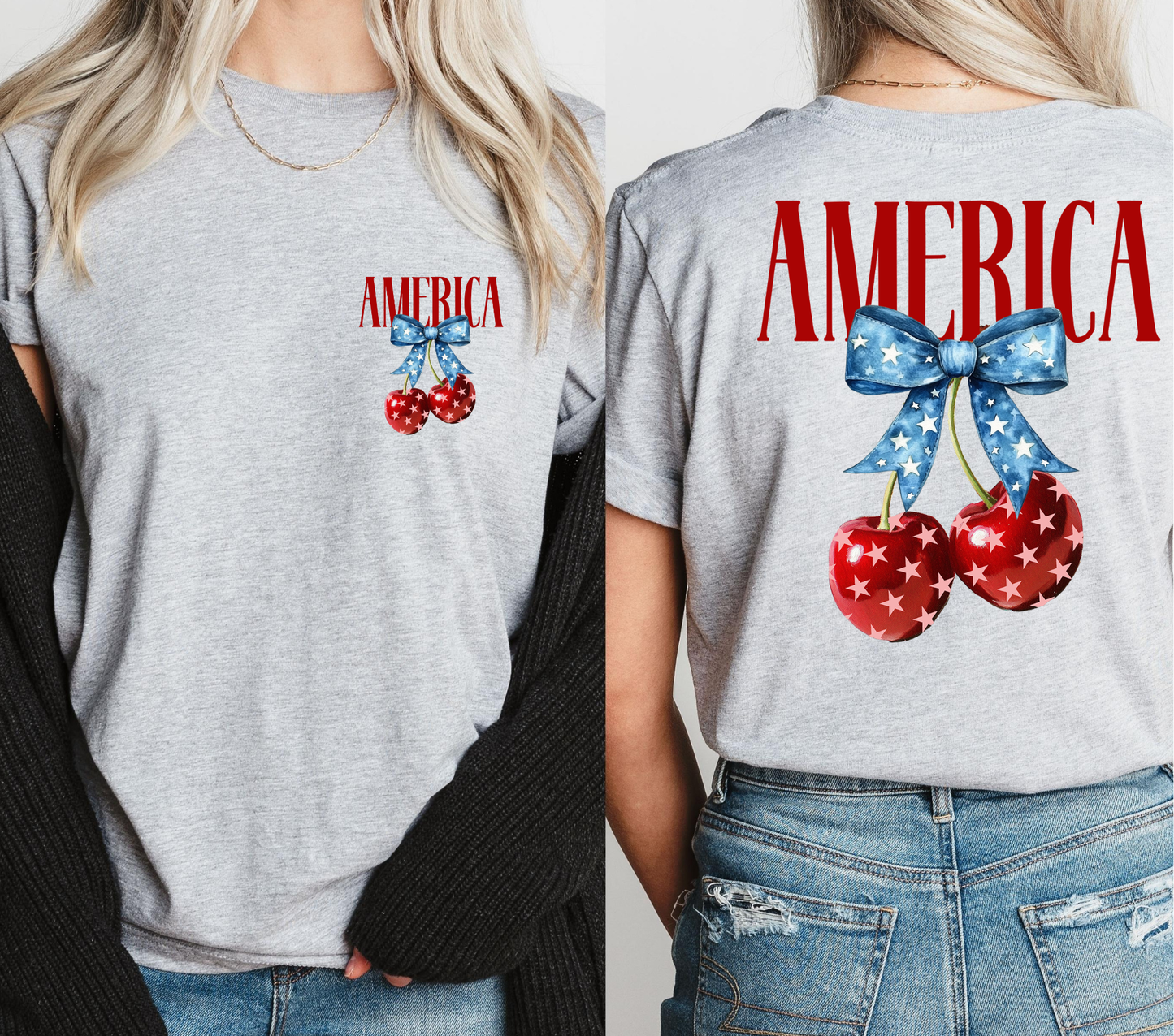 America Cherries - DTF Transfer with Pocket
