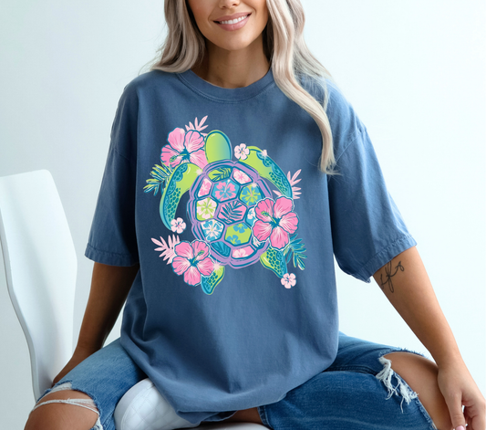 Floral Turtle - DTF Transfer