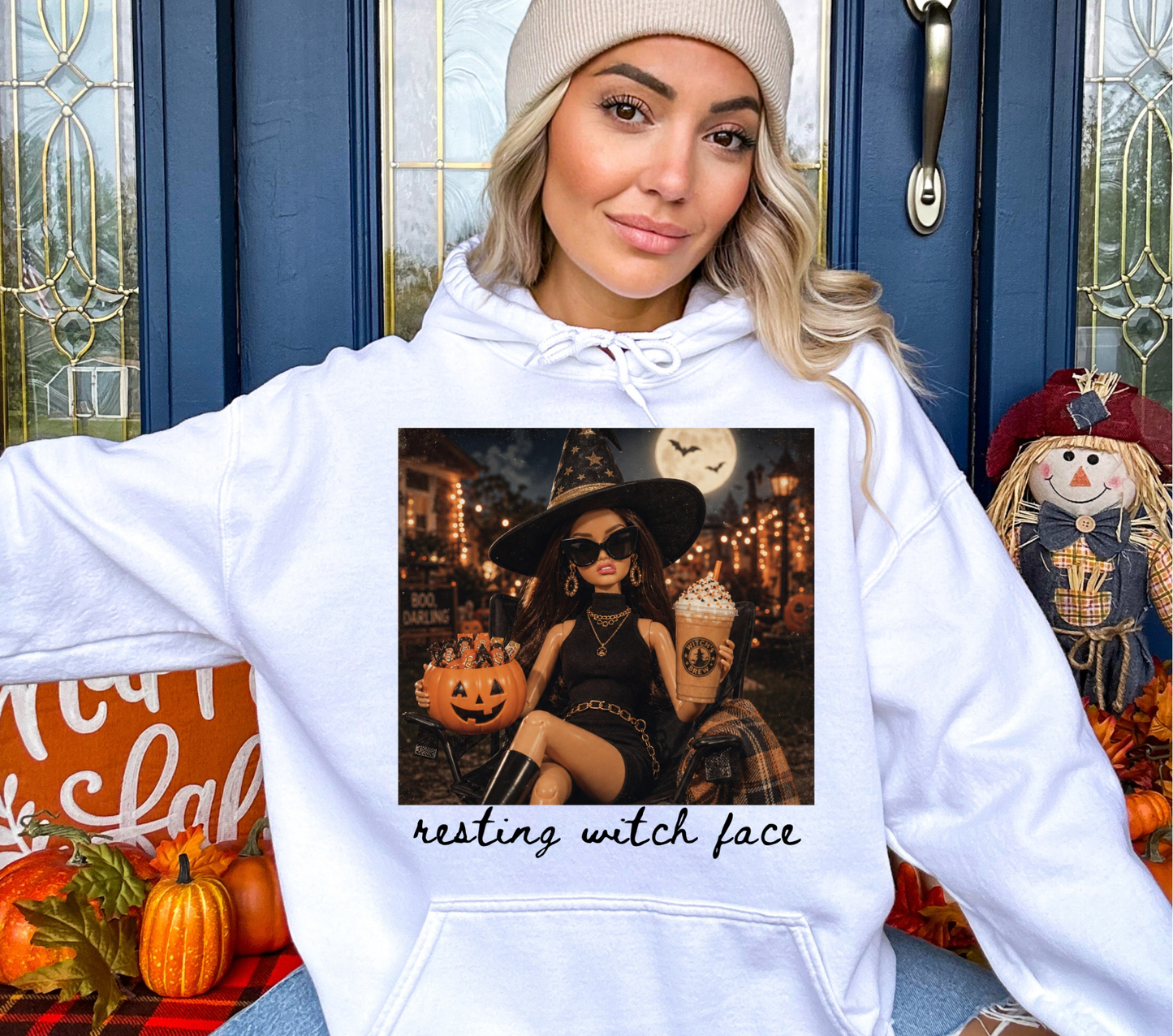 Resting Witch Face Doll - DTF TRANSFER