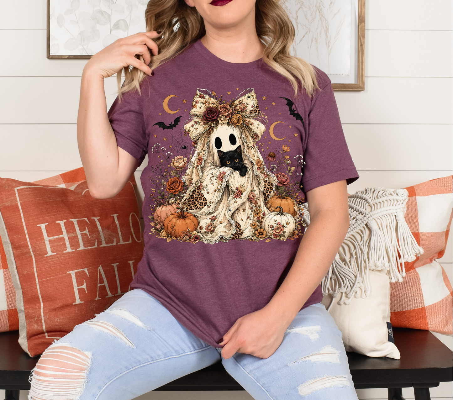 Kitty with Ghost -  DTF TRANSFER