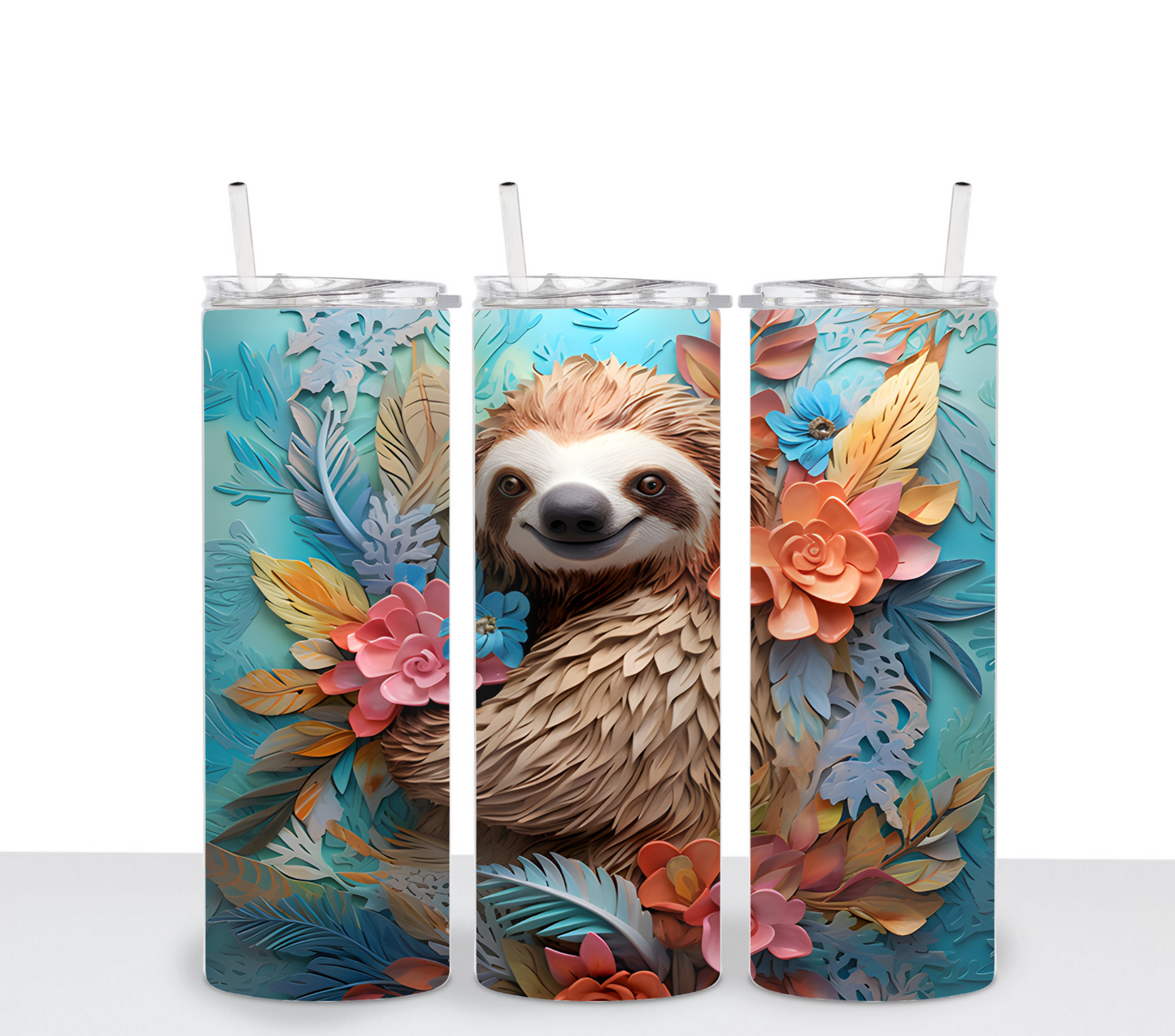 3D Floral Sloth