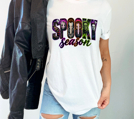 Neon Spooky Season with Faces -  DTF TRANSFER