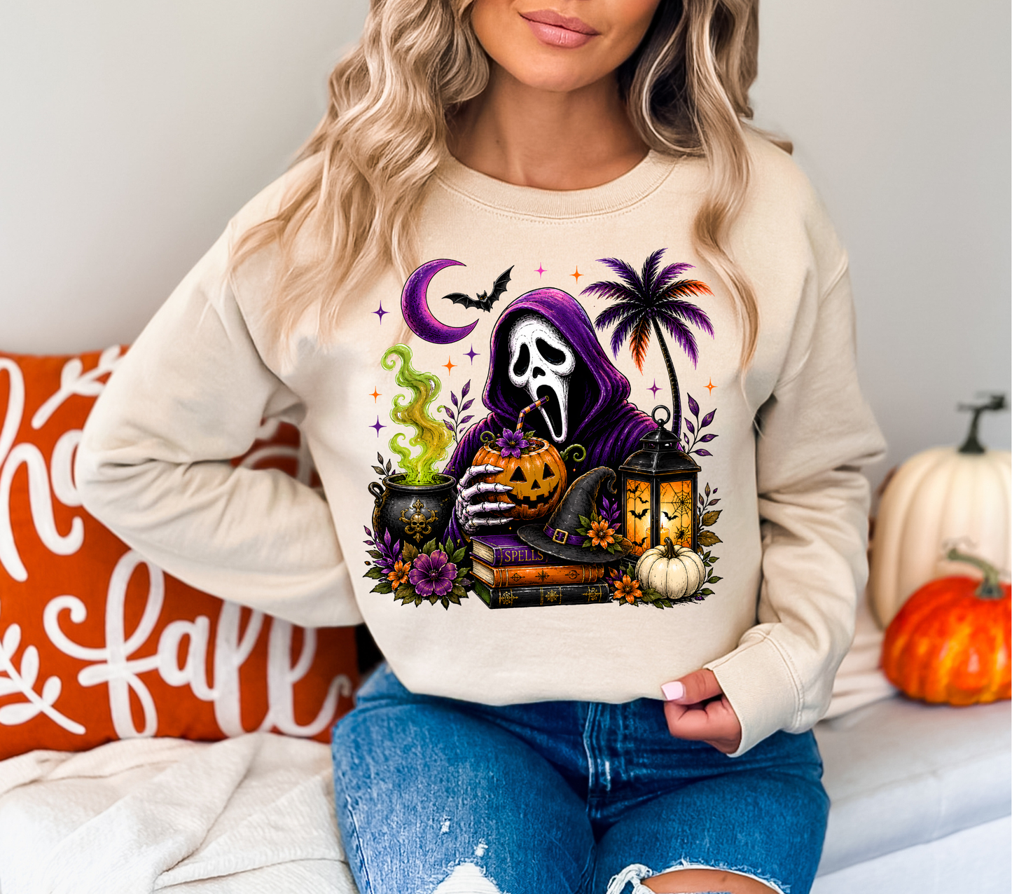 Palm Tree Ghost Face -  DTF TRANSFER