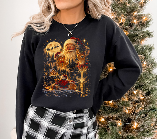 Santa Gingerbread Reindeer - DTF Transfer