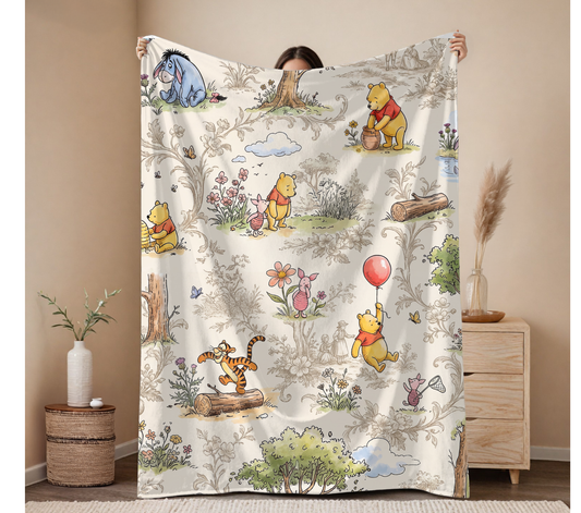 60in x 80in Yellow Bear and Friends Blanket