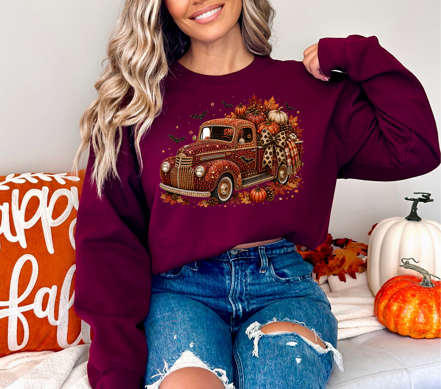 Bling Pumpkin Truck -  DTF Transfers