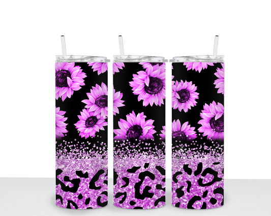 Purple Leopard Sunflower Sublimation Transfer